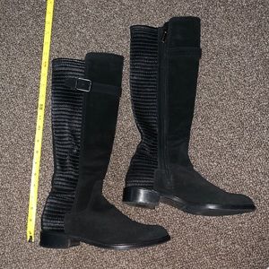 Aquatalia Black Suede Stretch Boots sz 8 like new